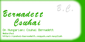 bernadett csuhai business card